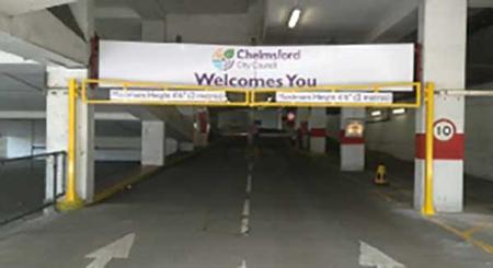 Height restriction barrier for shopping centre car park