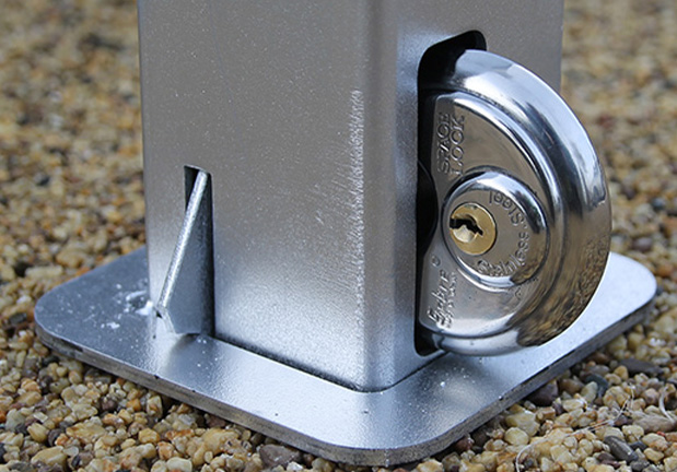 Heavy duty lockable bollards installed for driveway security