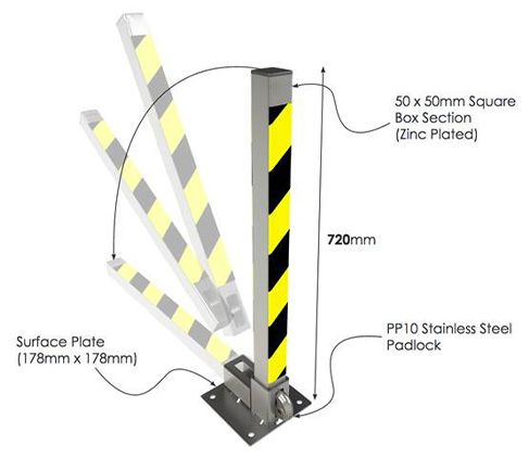 Z1 security post dimensions and installation diagram