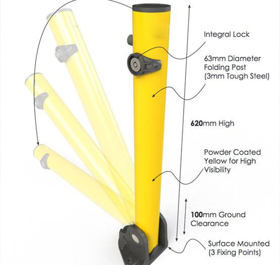 Z2 parking post dimensions and installation diagram